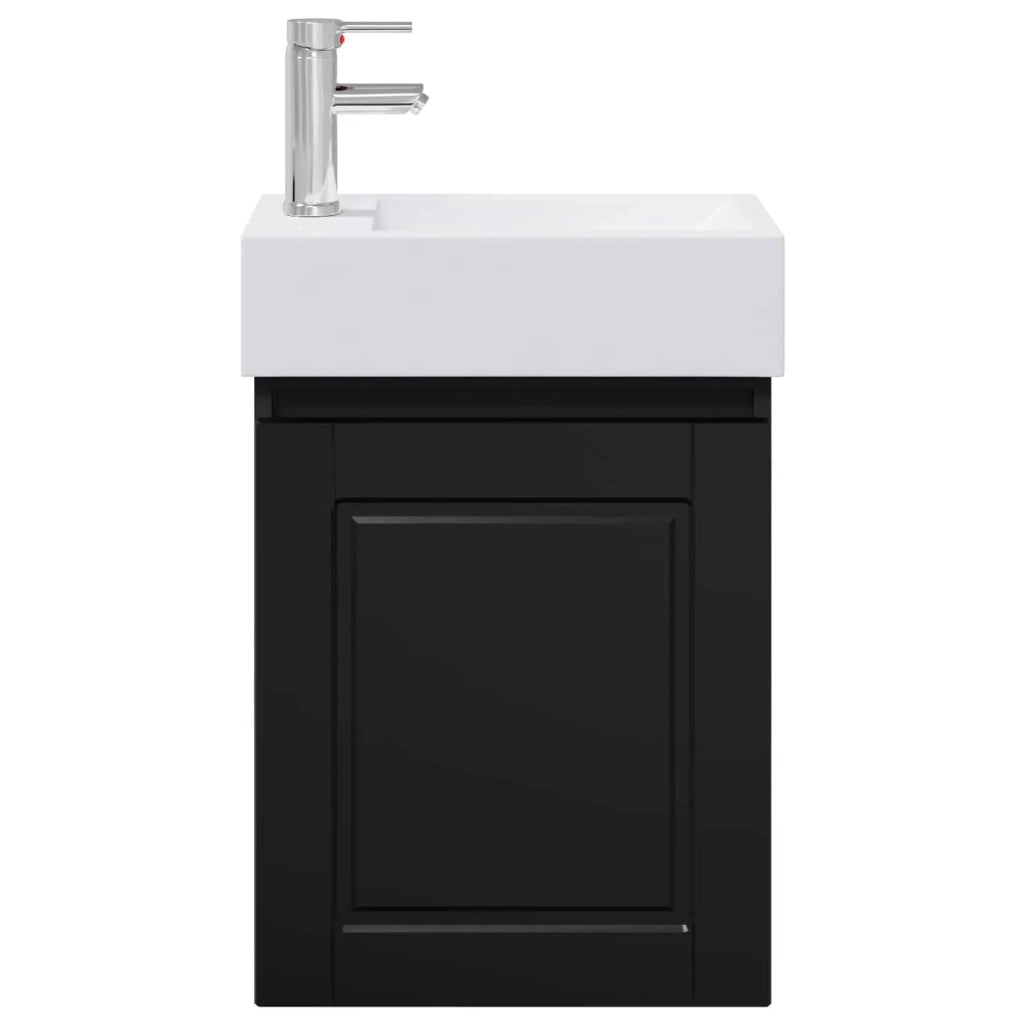 Mobile bagno con rubinetto Nero 45,5 x 22,5 x 84 cm 889502