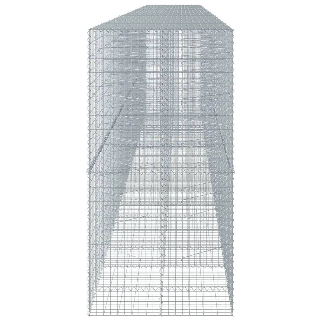 Gabbione recinto a gabbia muro di contenimento con coperchio 950 x 100 x 200 cm ferro zincato argento 02_0040218