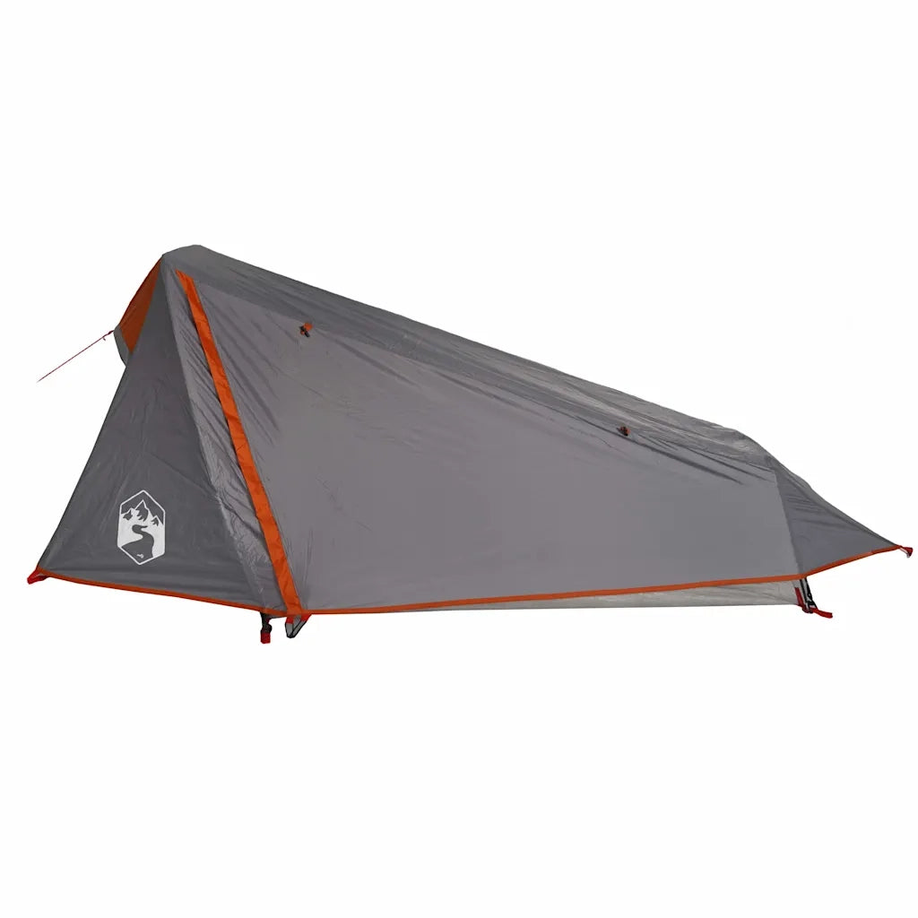 Tenda Campeggio Tunnel 1 Persona Grigia Arancione Impermeabile