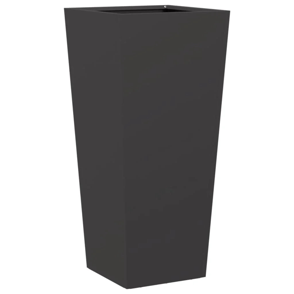 Fioriera rialzata per piante fiori terrazza giardino 35 x 35 x 75 cm acciaio nero 02_0037513