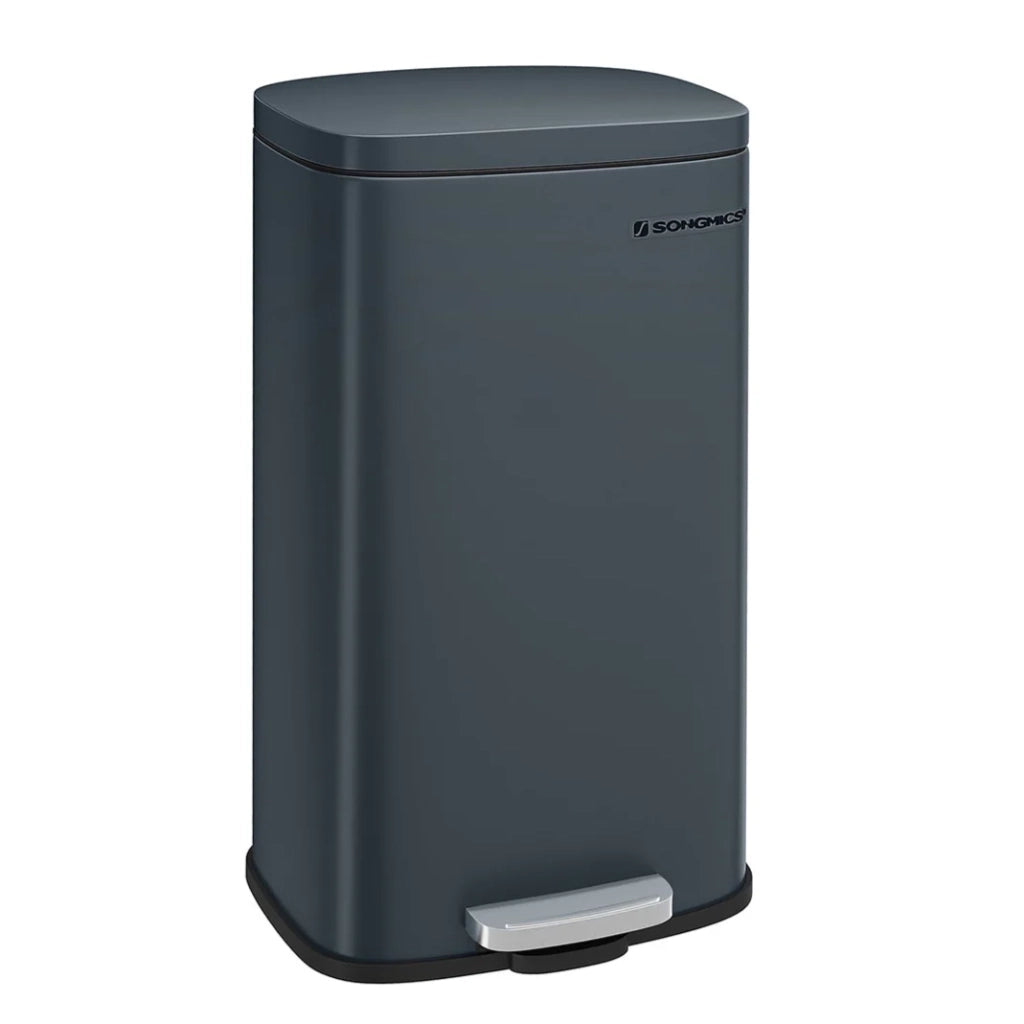 Pattumiera a pedale in acciaio inox con secchio interno in plastica capacità 30 litri coperchio con chiusura ammortizzata antiodore grigio 12_0007200