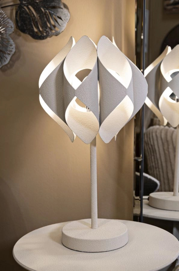 Lampada da Tavolo Space Ø28x57 cm in Ferro Crema