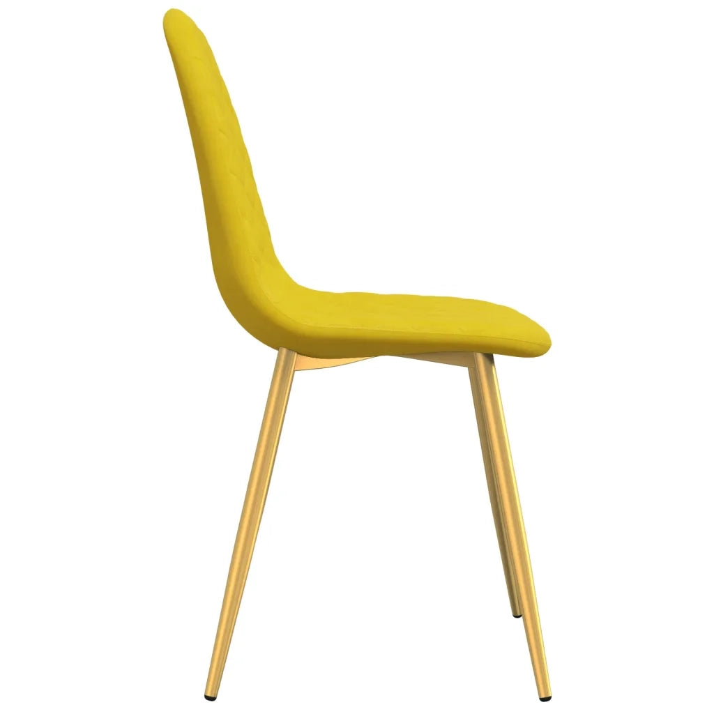 Sedie da Pranzo 4 pz | Sedie da cucina Giallo Senape in Velluto