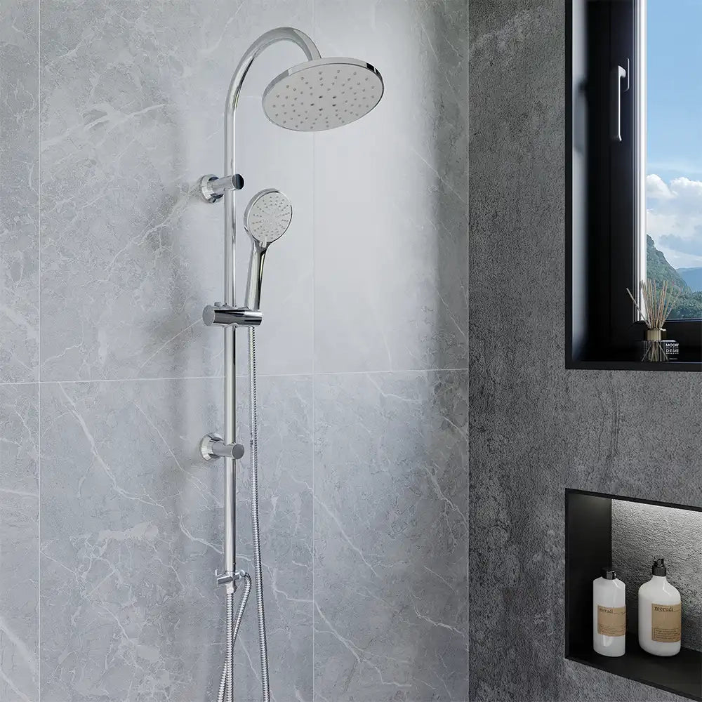 Colonna doccia in acciaio inox soffione 20 cm | Brenta