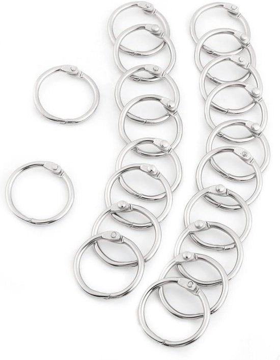 20 anelli metallici a clip rotondi - verniciati - clip per chiave - DIY.