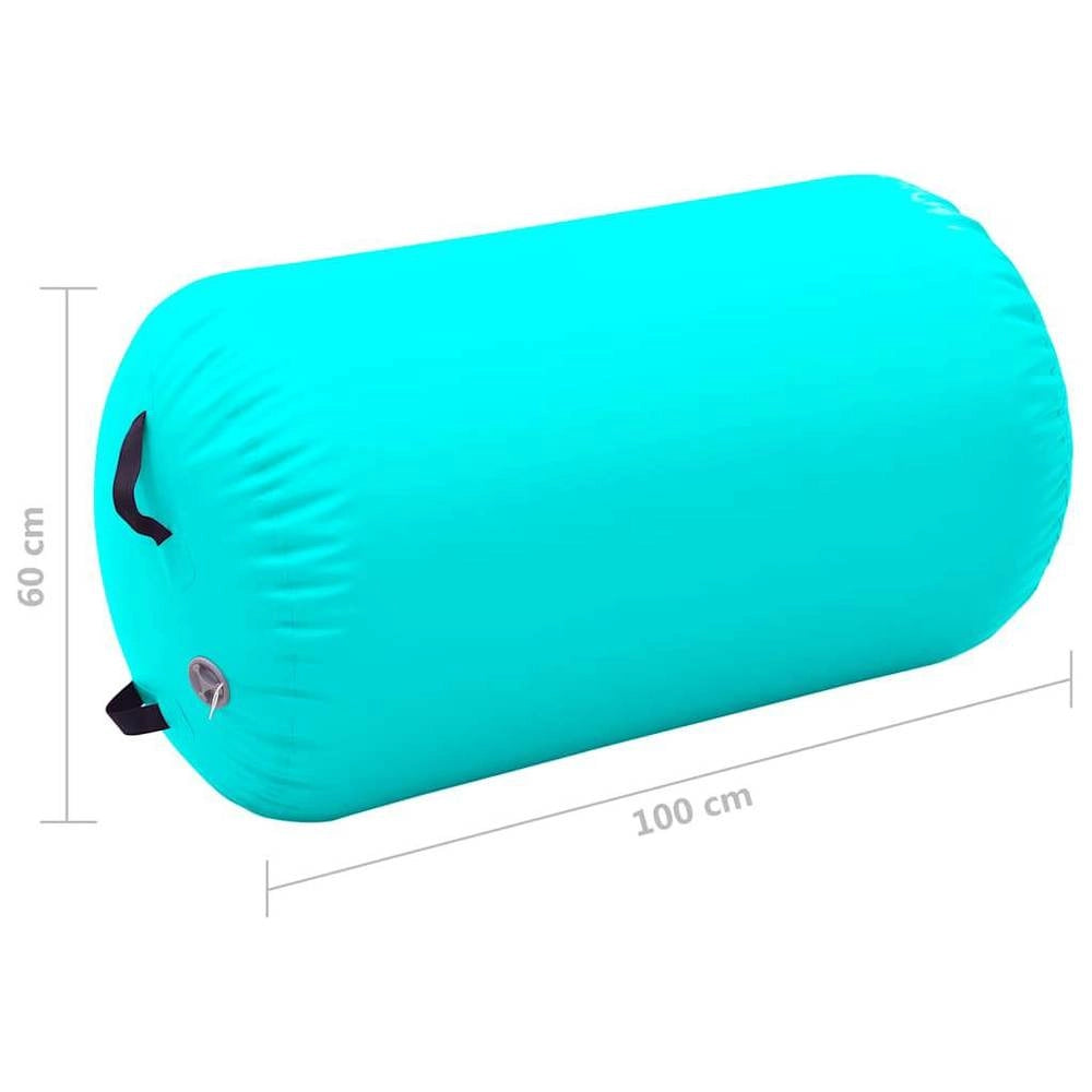 Inflatable Gymnastics Roller With Pump 100x60 Cm PVC Green