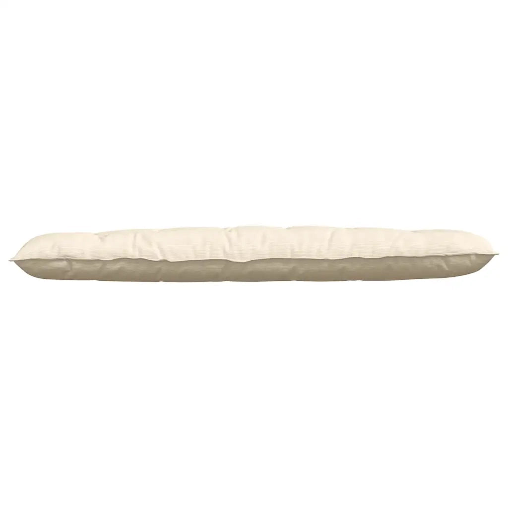 Cuscino per Schiena Crema 180 x 50 cm Tessuto in Cords