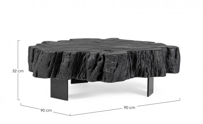 Tavolino 90x90x32h cm Keval Nero