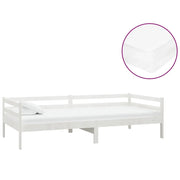 Divano letto | Sof¨¤ letto | Letto singolo con Materasso 90x200 cm Bianco in Legno di Pino