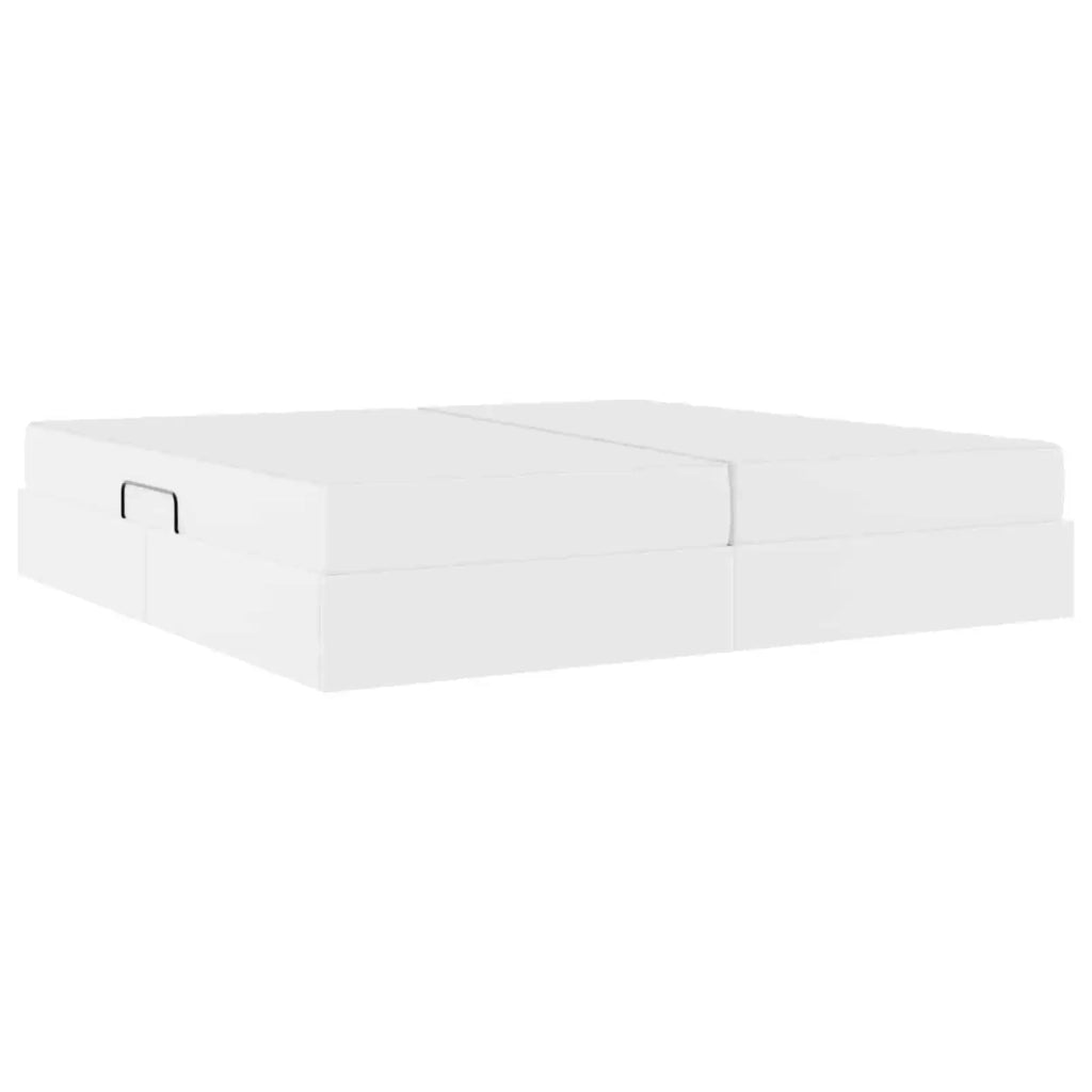 Letto con contenitore e materasso 2 pcs Bianco Pelle 3399625