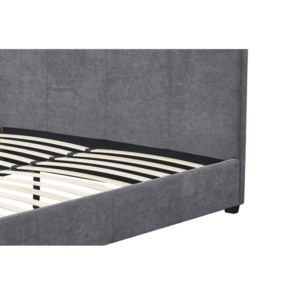 Letto matrimoniale ROMA – 140x200 cm – PU grigio – Rete inclusa – Design moderno – Struttura in MDF
