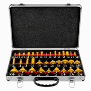 Kit Set 35 Frese Fresa Fresatrice Pantografo Punte per Legno Gambo 8 mm 610103