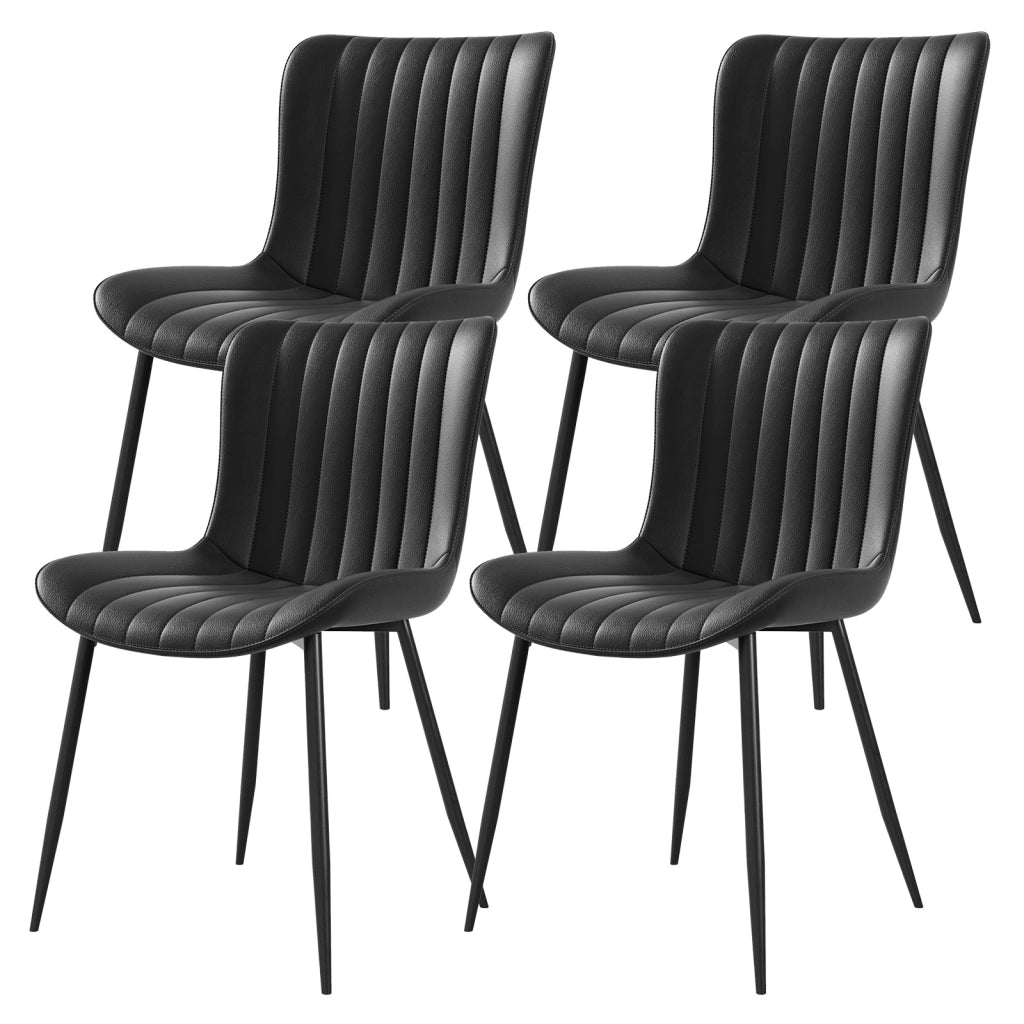 Set 4 Sedie da Pranzo in Similpelle ¨C Xylo ¨C Nero, Design Moderno