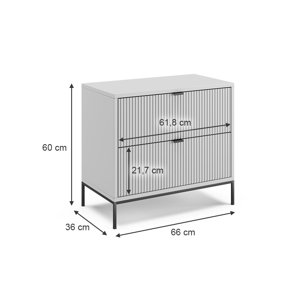 Vicco Comodino camera da letto Grigio 36 x 60 cm Set di 2