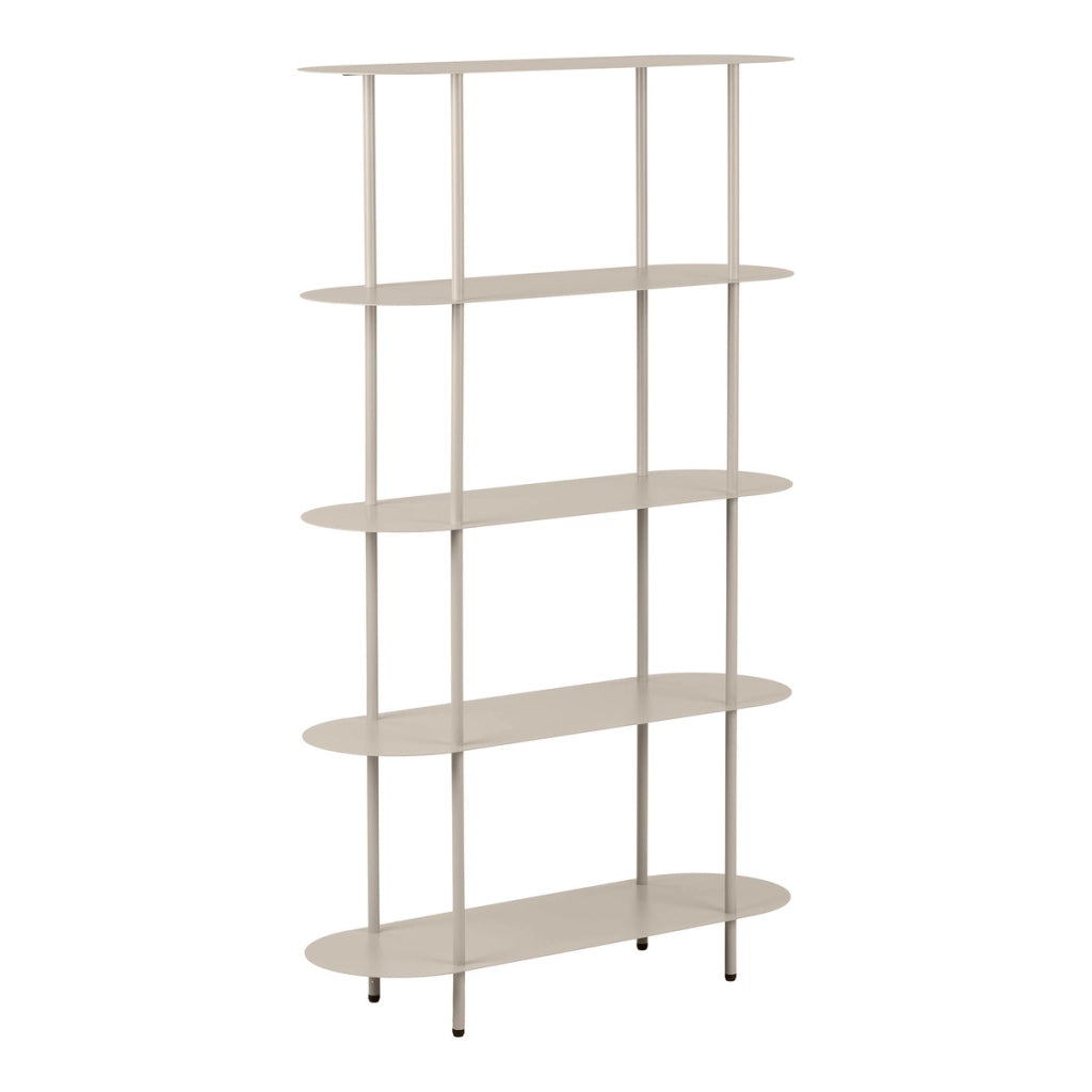 Libreria Rieti, Beige, Metallo, 90x31x150 cm