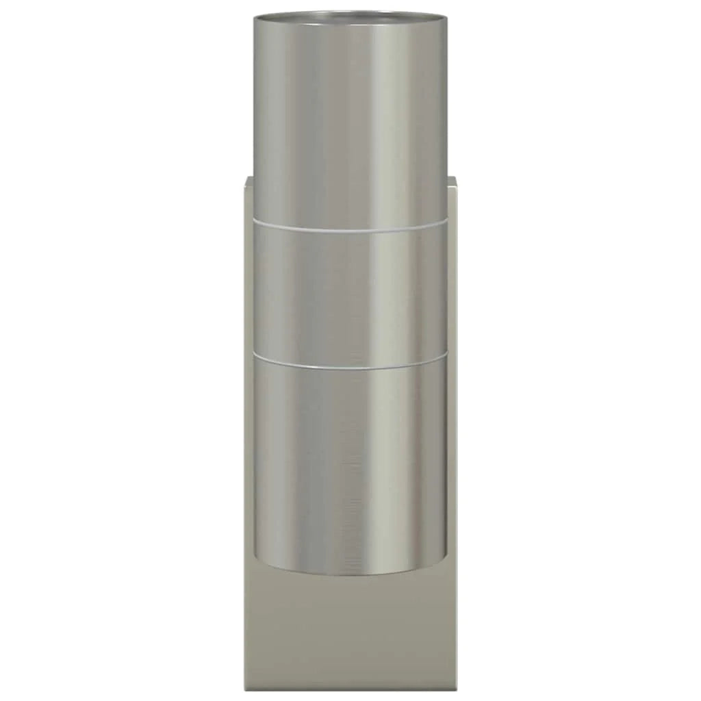 Set di 2 applique da giardino cilindriche moderne 7 x 10 x 22 cm in acciaio inox argento 02_0056540