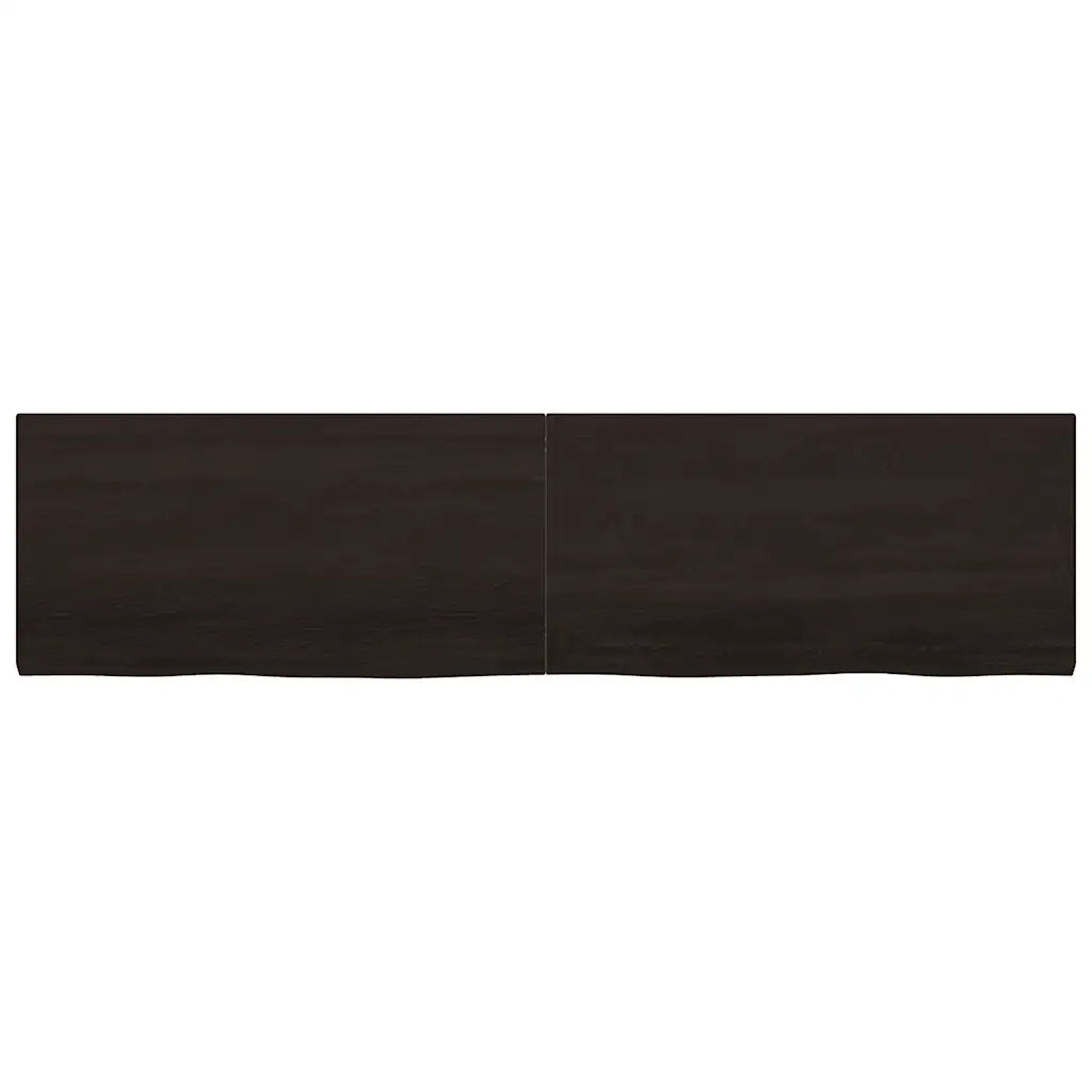 Mensola | Ripiano | Scaffale Marrone Scuro 200x50x(2-4) cm Massello Rovere Trattato