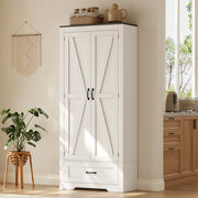 Armadio da cucina 80x35x183 cm con 2 ante e cassetto in MDF bianco