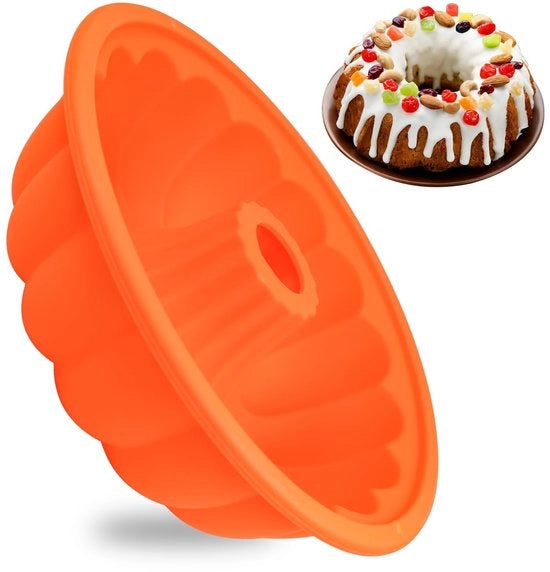 Forma per dolci a forma di torta 24x24 cm - Antiaderente in silicone - Anello perforato - Ideale per mousse e pane - Perfetto per occasioni speciali - Facile da pulire - Forma per torta