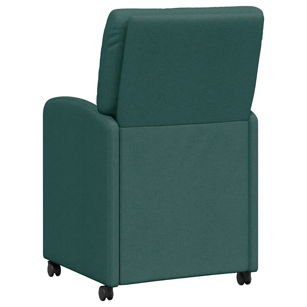 Sedie da Pranzo con Ruote 2 pcs Verde scuro 57 x 67 x 95 cm 42017852