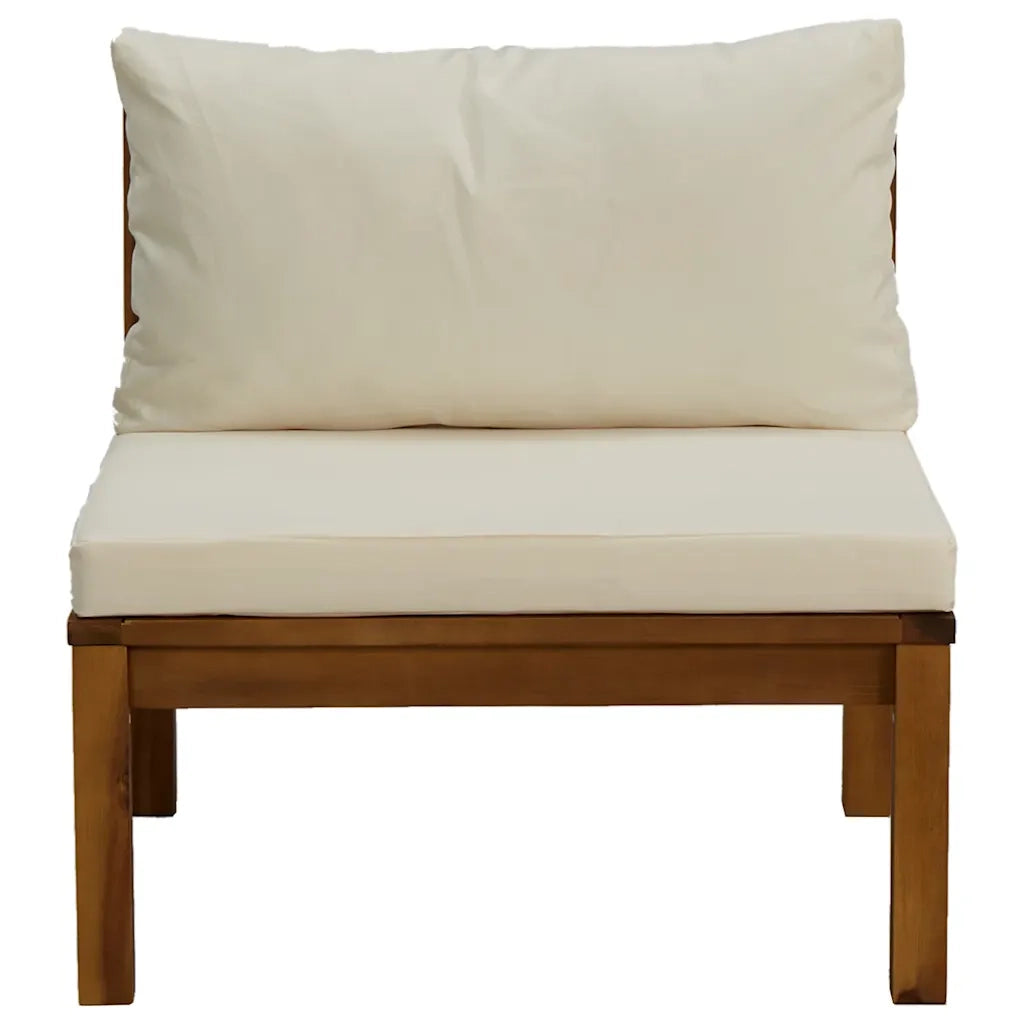 Set Divani da Giardino 2 pz con Cuscini Bianco Crema in Acacia CFW1594459