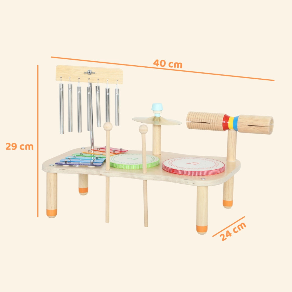 Strumenti Musicali Bambini in Legno Montessori ¨C zephmum ¨C con Xilofono Tamburello e Campanelli