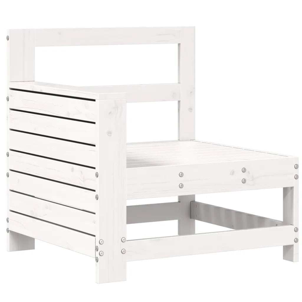 Set Divani da Giardino 7 pz Bianco in Legno Massello di Pino 3250525