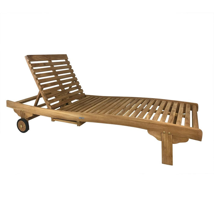 Lettino Prendisole Reclinabile per Esterno Meza con Schienale Regolabile in Legno Teak
