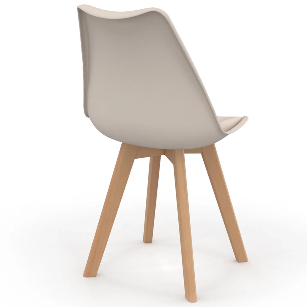 IDMarket - Set di 4 sedie da pranzo scandinave SARA beige