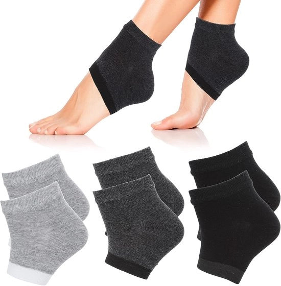 3 paia di calze idratanti per piedi con gel per lenire il callo, calze di silicone morbide per la cura della pelle dei piedi, idratanti per la pelle secca e screpolata, protettori per piedi ad effetto respiro, per uso quotidiano e notturno, riciclabili