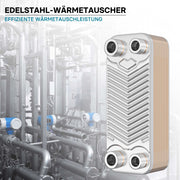 Scambiatore a piastre saldobrasate in acciaio inox, 20 piastre, max 44 kw