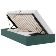 Letto singolo | Letto per adulti | Letto ottomano Verde Scuro 90 x 200 cm Velluto