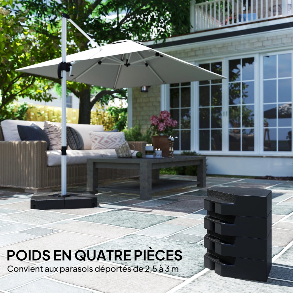 Pesi per Parasole 4 Pezzi Quadrati ¨C Zephmum ¨C Grigio Antracite 60kg