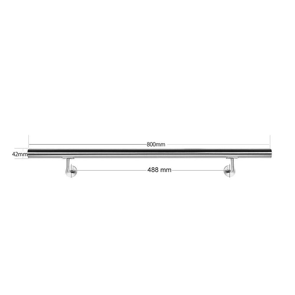 Kit corrimano da parete per scale da 80 cm acciaio raffinato 16_0000713