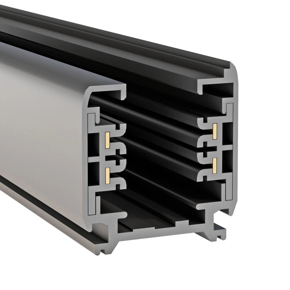Binario Moderno Busbar Trunkings Trinity Alluminio Nero 2M
