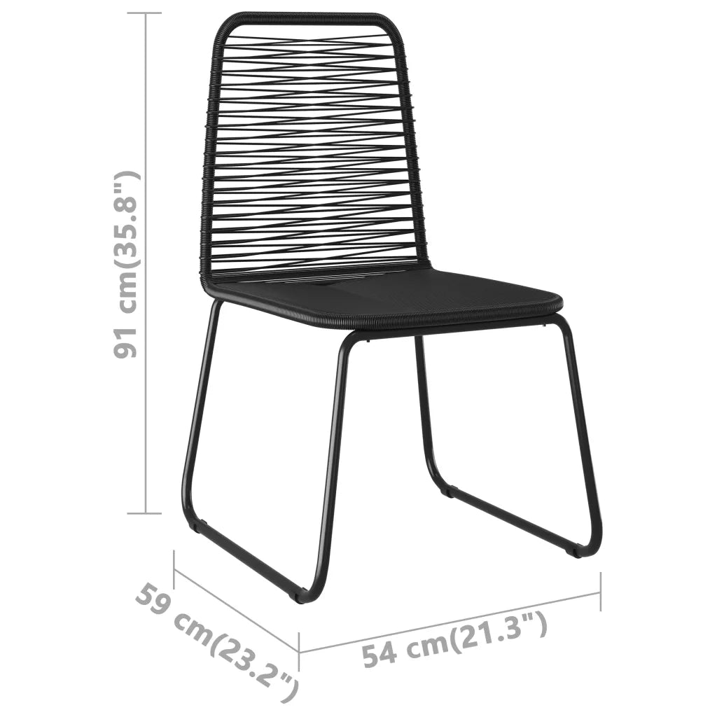 Set da Pranzo da Giardino 3 pz in Rattan PVC Nero 3060130