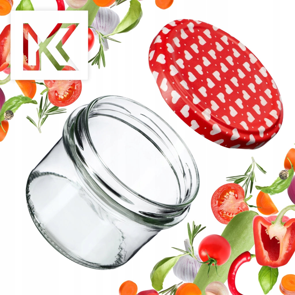 KADAX 50 barattoli di vetro da 235 ml per conserve, coperchi di patè di marmellata Fi82