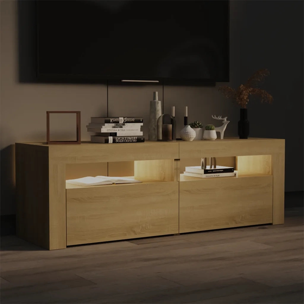 Mobile TV | Armadietto TV | Mobile Porta TV con Luci LED Rovere Sonoma 120x35x40 cm