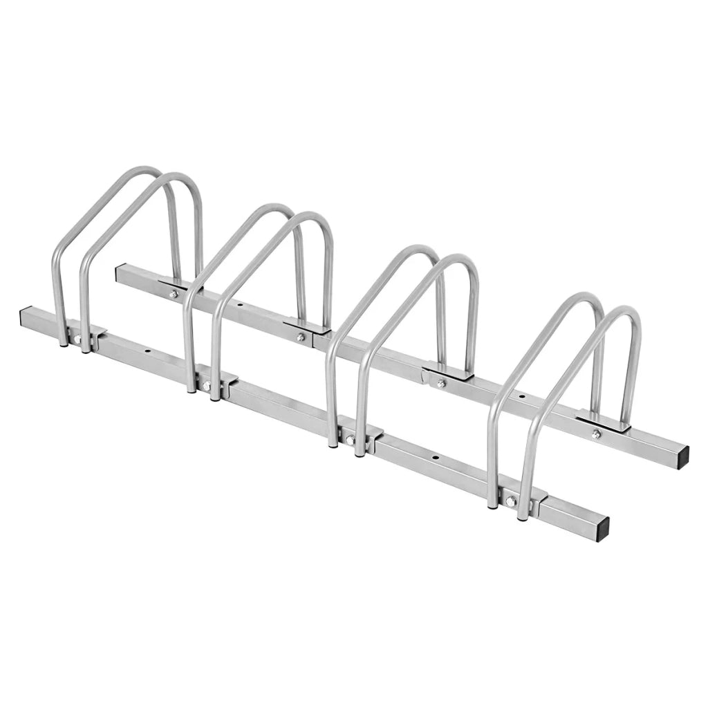 Portabici compatto 120 x 32,5 x 26 cm per 4 bici facile da installare acciaio argentato 20_0013376
