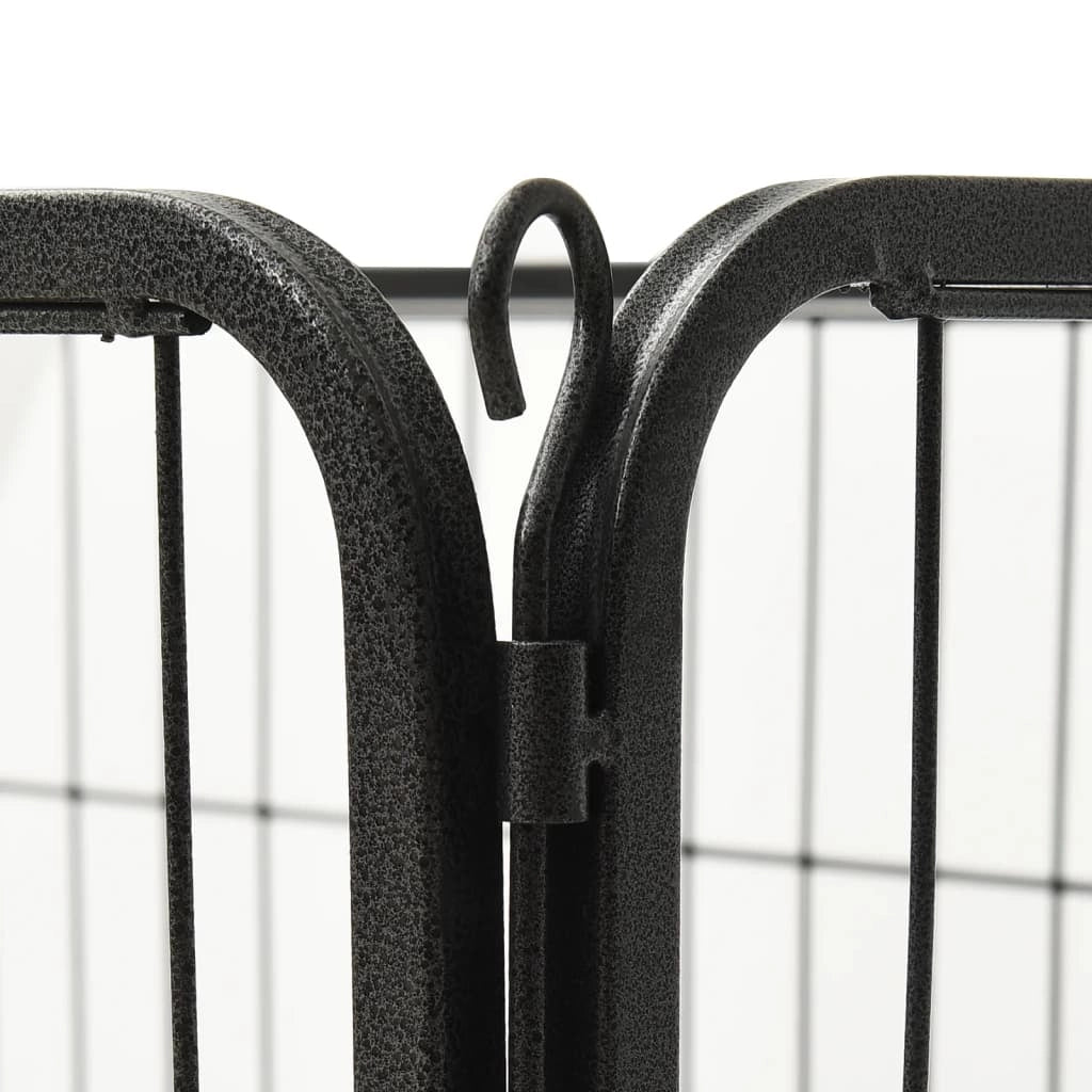 Recinto per cuccioli in acciaio 91,5 x 59 x 61 cm acciaio nero 02_0000570