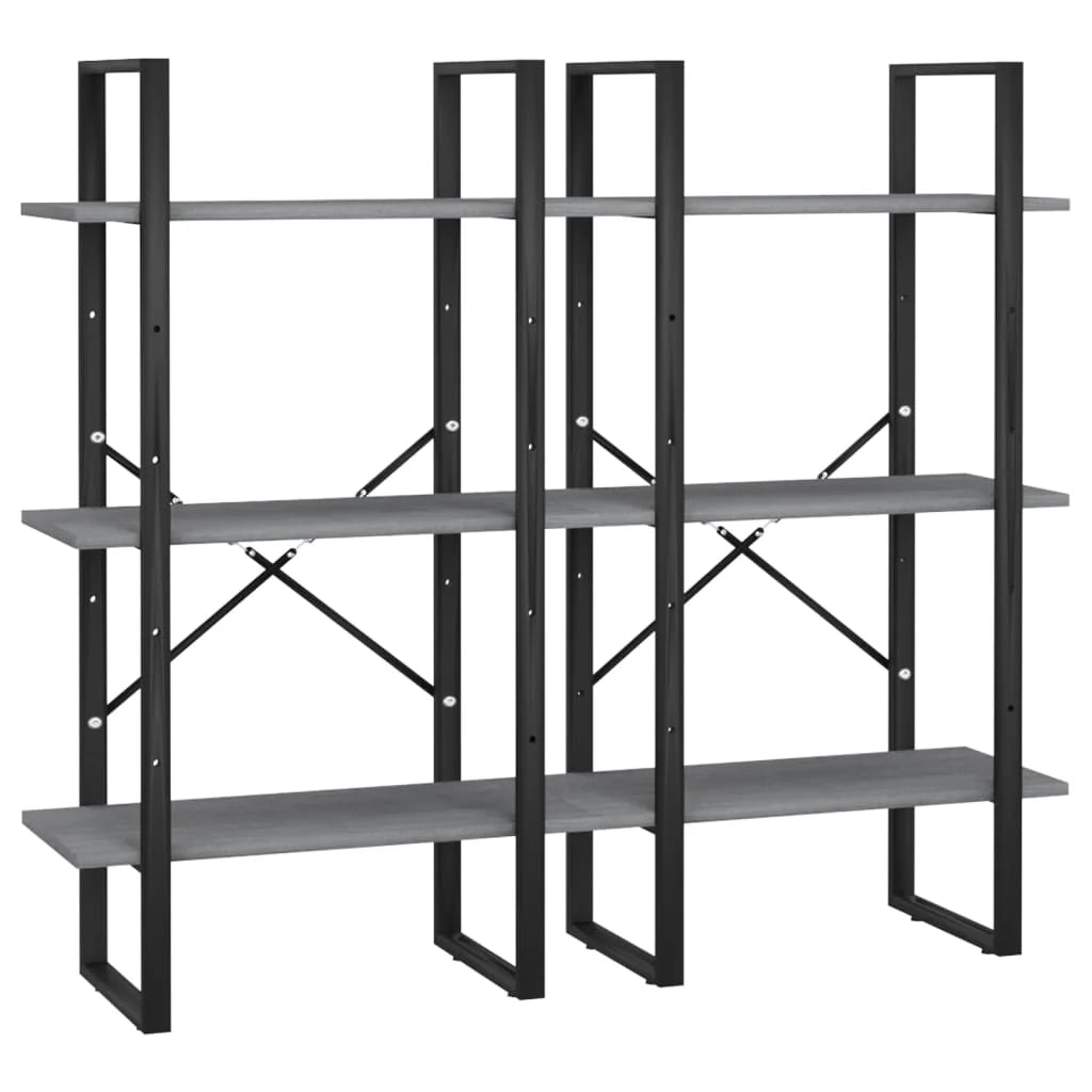 Set di 2 ripiani portaoggetti 60 x 30 x 210 cm in legno di pino massiccio grigio 02_0000664