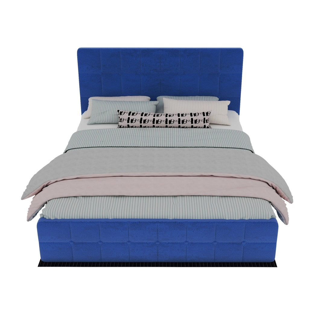letto imbottito flanella blu 160 x 200 cm
