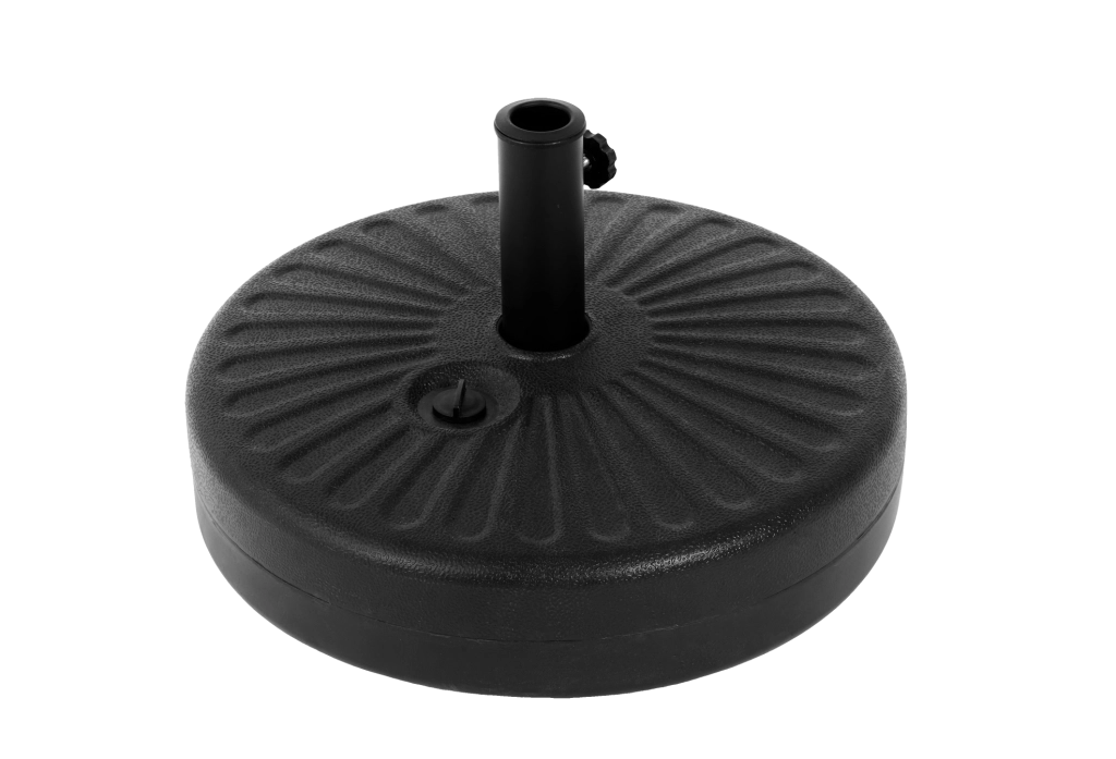 Base per ombrellone rotonda nera in plastica; 56 x 51 x 15 cm