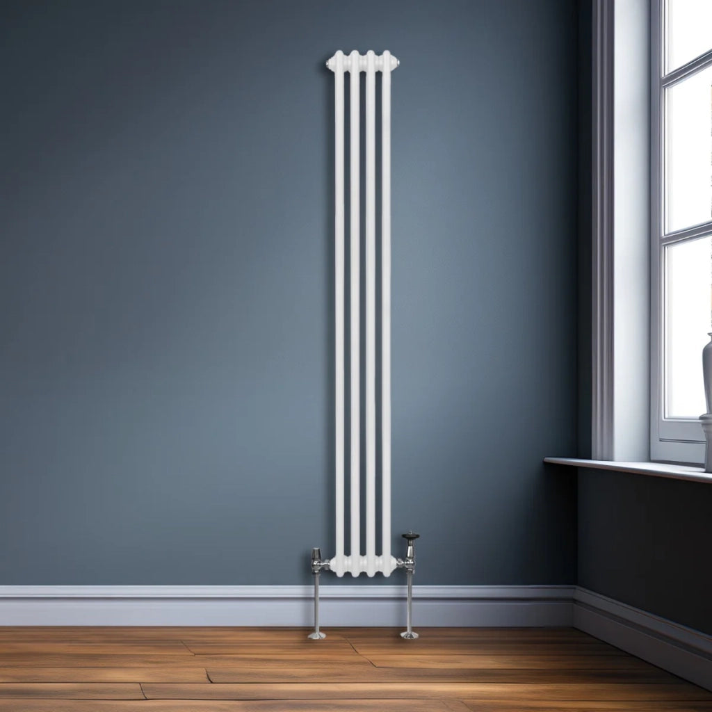 Termosifone Radiatore a 3 colonne per riscaldamento centralizzato verticale Bianco 180x20cm