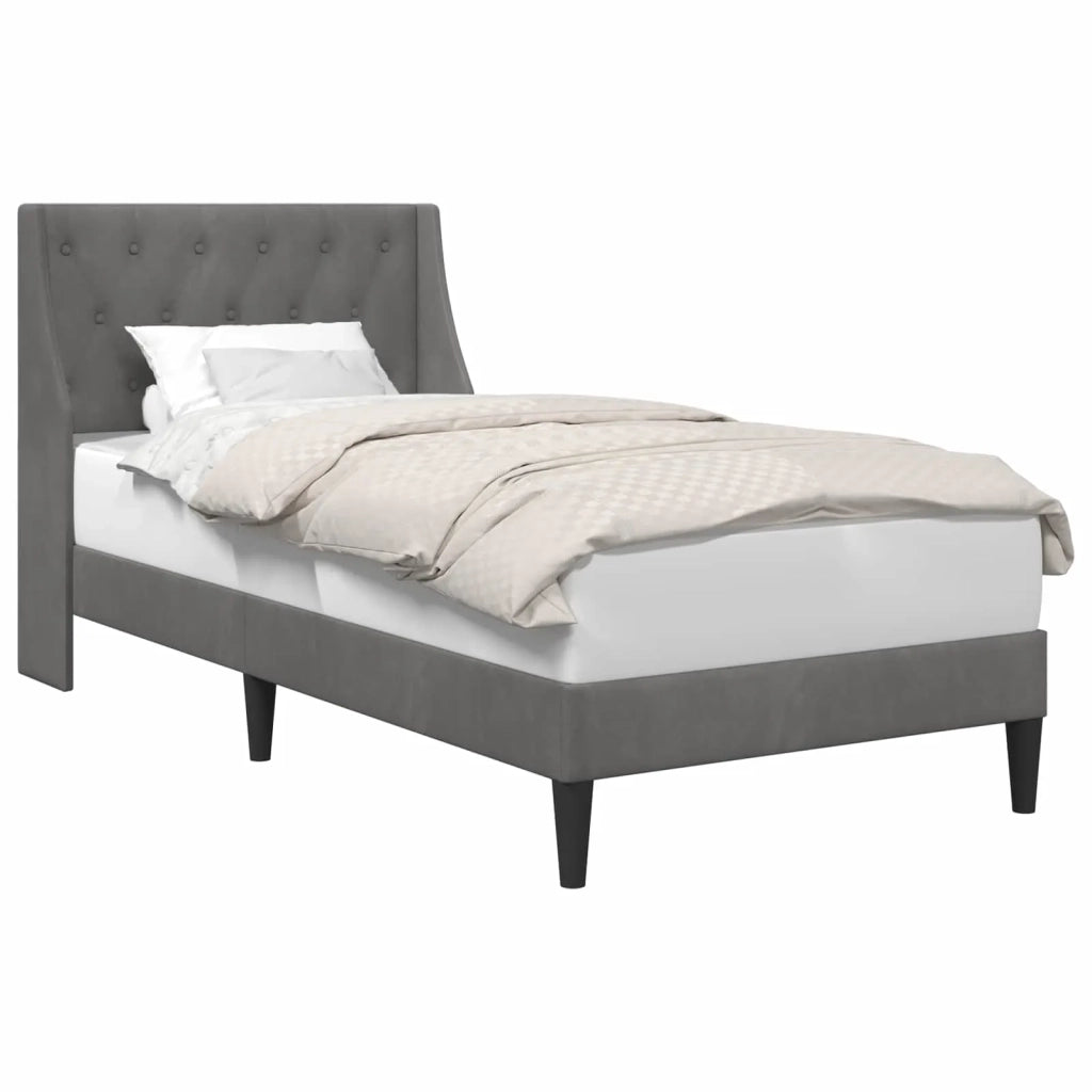 Struttura del letto Grigio scuro 100 x 200 cm Velluto 42027407