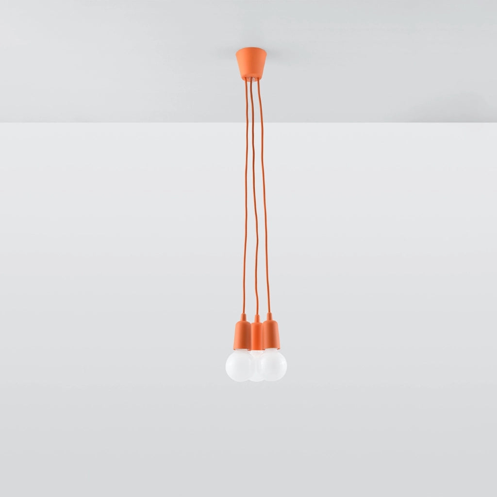 Lampadario Matero 3 luci arancione E27 Pure Lume PU.0585