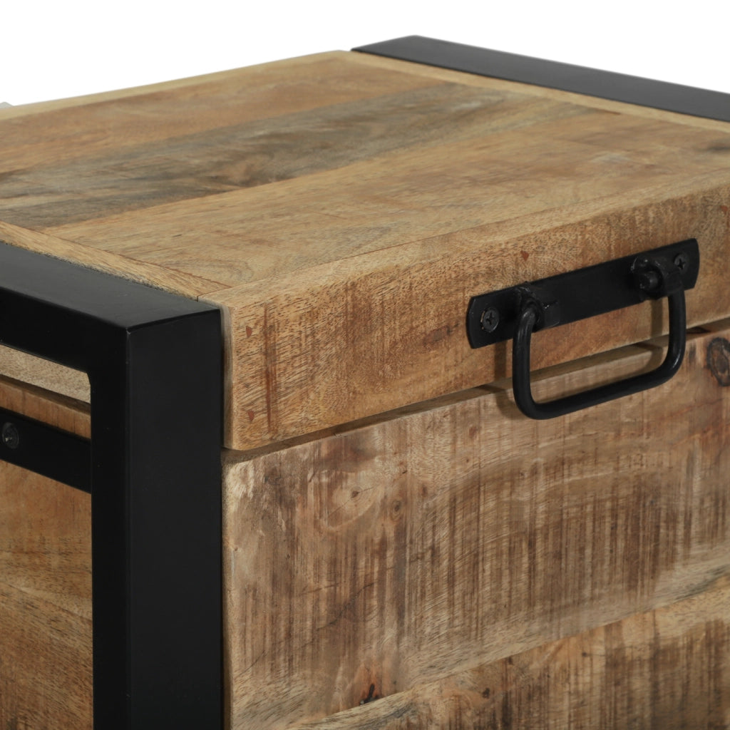 Bauli di stoccaggio  40x30x30cm in legno massello di mango e metallo