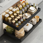 Telescopica per cassetti, cassettiera estensibile, installazione senza attrezzi con opzione colla o viti, contenitore regolabile e trasportabile per cassetti di cucina, 1 pezzo (nero)