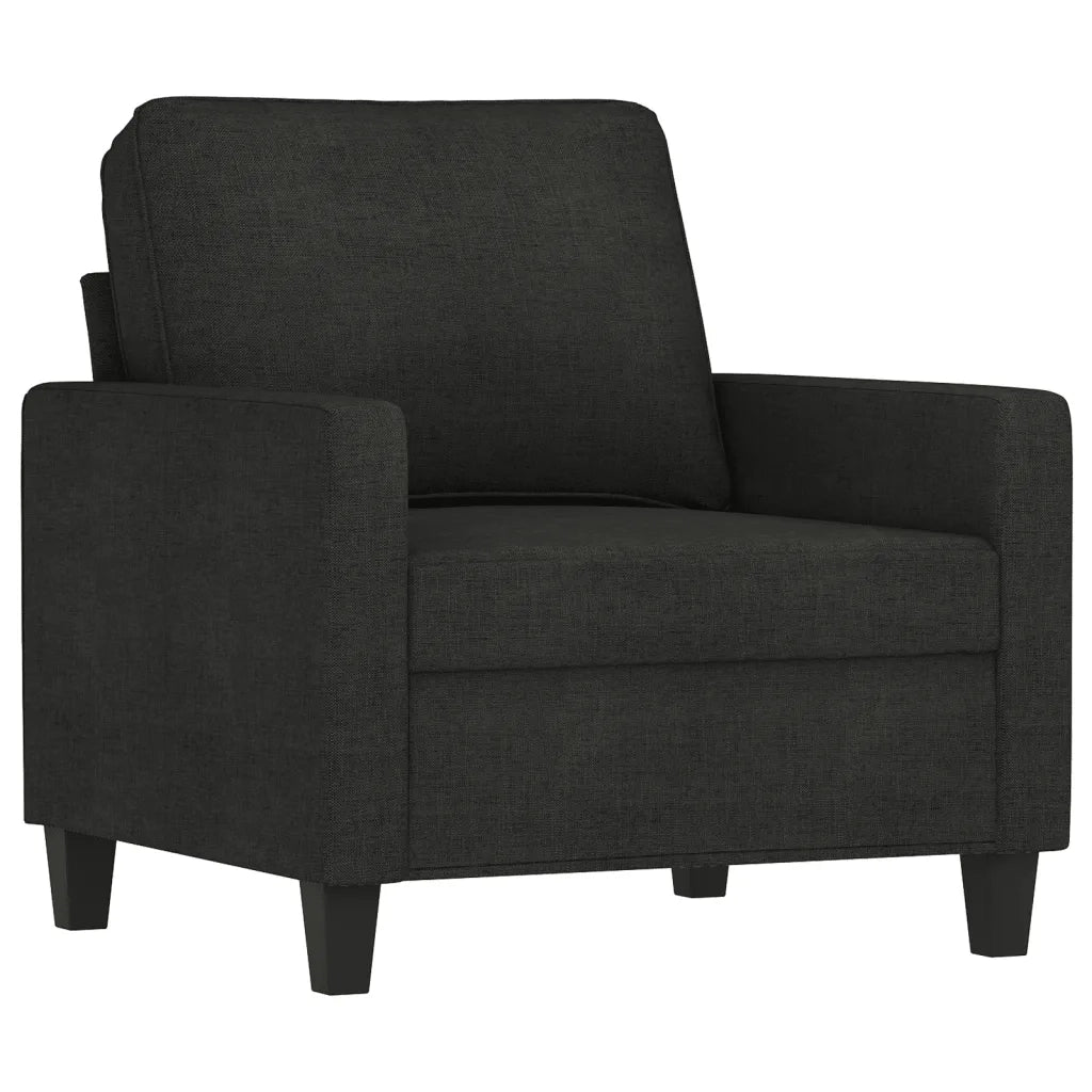 Set di Divani 3 pz con Cuscini Nero in Tessuto 3201432