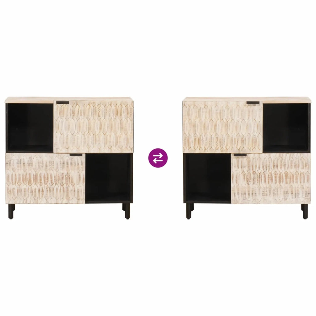 Credenza con porta Finitura Bianco Lavato 80 x 33 x 75 cm